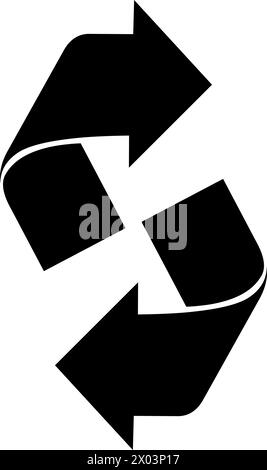 vector black icon curve arrows left and right Stock Vector