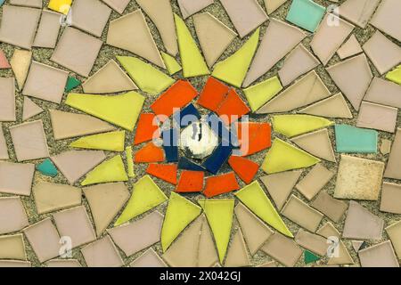 Beautiful multi-colored mosaic. Art. Backgrounds and textures. Details and elements. Stock Photo
