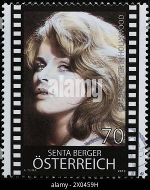 Senta Berger portrait on austrian postage stamp Stock Photo