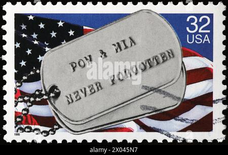 American prisoners of war and missing in action remembered on stamp Stock Photo