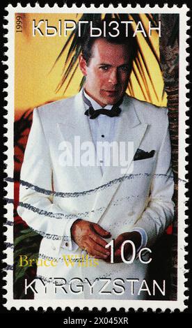Bruce Willis portrait on postage stamp Stock Photo