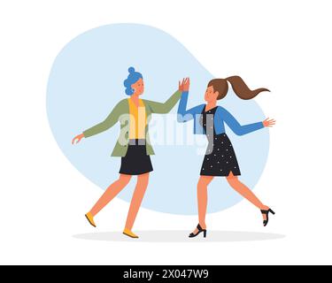 Best female friends. True friendship, having fun together, female friendship flat vector illustration Stock Vector