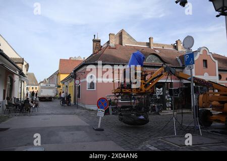 Avril 09 2024, Szentendre, Hungary - Extra scenes for John Wick films snowy landscape, werk photos. Credit Ilona Barna BIPHOTONEWS, Alamy Live News Stock Photo