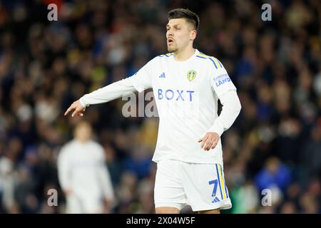 Leeds United's Joel Piroe during the Sky Bet Championship match at Elland Road, Leeds. Picture date: Tuesday April 9, 2024. Stock Photo