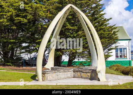 Whalebone Arch, Stanley, Falkland Islands, Saturday, December 02, 2023. Photo: David Rowland / One-Image.com Stock Photo