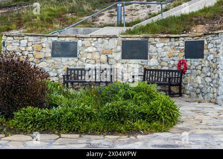 1914 Battle Memorial Wall, Stanley, Falkland Islands, Saturday, December 02, 2023. Photo: David Rowland / One-Image.com Stock Photo