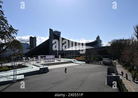 Yoyogi National Gymnasium (Stadium) in Yoyogi Park – Jinnan, Shibuya City, Tokyo, Japan – 01 March 2024 Stock Photo