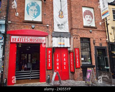 UK, Liverpool, Liverpool Beatles Museum on Mathew Street. Stock Photo