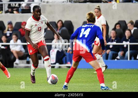 Columbus, Ohio United States. 9th April, 2024. Canada Goalkeeper Kailin ...