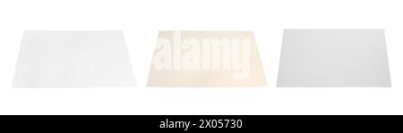 Sheets of parchment paper isolated on white, set Stock Photo