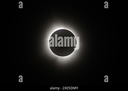 Total solar eclipse, April 8, 2024, from Bay Village, Ohio, USA. Stock Photo