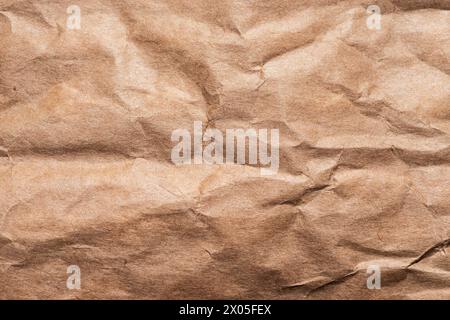 close up of a wrinkled brown paper bag background Stock Photo