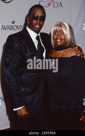 Sean 'P. Diddy' Combs and Janice Combs attend the 2002 CFDA Fashion Awards at The New York Public Library in New York City on June 3, 2002.  Photo Credit: Henry McGee/MediaPunch Stock Photo