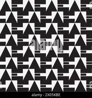 Abstract black white seamless pattern. Geometric vector hipster textile background.  Stock Vector