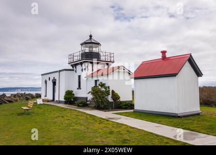 Point No Point Lighthouse, Lighthouse in Hansville, Washington State, USA Stock Photo