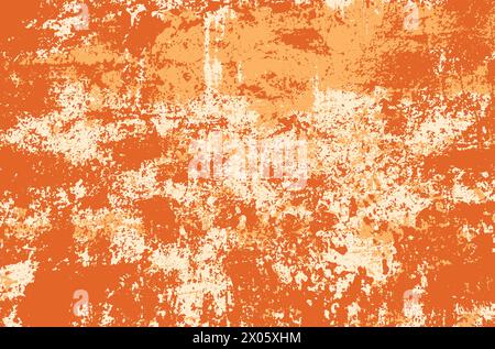 Distressed orange yellow grunge texture as abstract background. Stock Vector