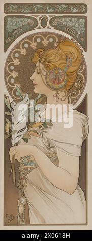 La Plume - vintage art nouveau poster by Alphonse Mucha, 1899 Stock Photo