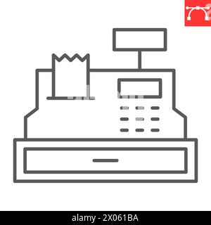 Order checkout line icon, e-commerce and marketing, cash register vector icon, vector graphics, editable stroke outline sign, eps 10. Stock Vector
