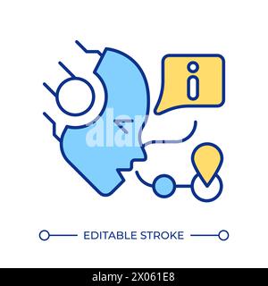 AI-powered travel guide RGB color icon Stock Vector