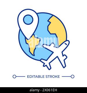 Global travel RGB color icon Stock Vector