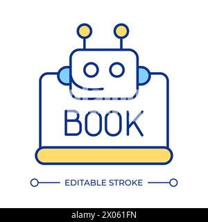 Automated booking RGB color icon Stock Vector