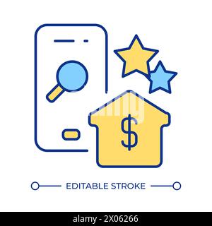 Book accommodation online RGB color icon Stock Vector