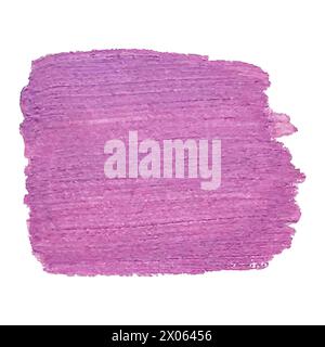 Acrylic pink texture brush stroke hand drawing, isolated on white background. Vector illustration Stock Vector