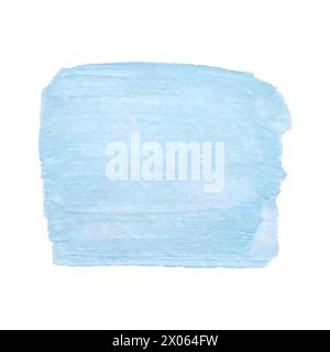 Acrylic blue texture brush stroke hand drawing, isolated on white ...