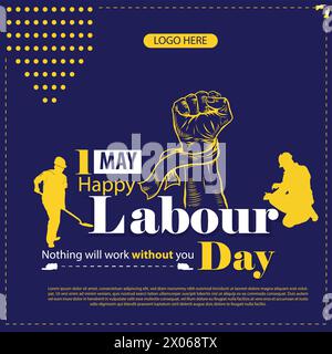 labour day post design template Stock Vector