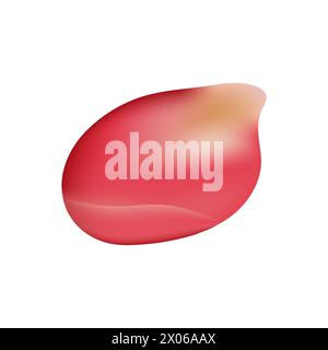 Red realistic rose petal, vector illustration on white background  flower Stock Vector