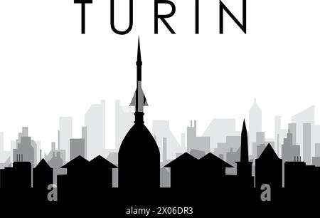 Cityscape skyline panorama of TURIN, ITALY Stock Vector