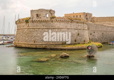 Scenic view of the Angevine-Aragonese Castle in Gallipoli, Salento, Apulia, Italy Stock Photo
