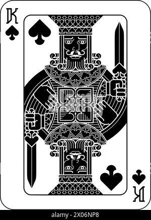 Playing Cards Deck Pack King Of Spades Card Design Stock Vector