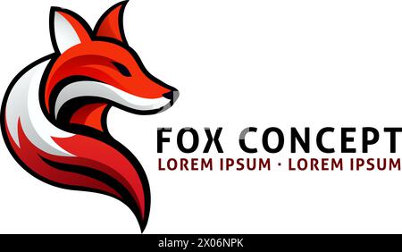 Fox Animal Design Icon Mascot Illustration Concept Stock Vector