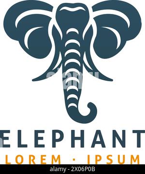 Elephant Design Safari Animal Icon Mascot Design Stock Vector