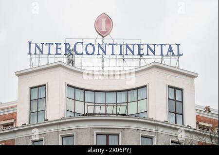 Madrid, Spain. 6th Apr, 2024. British multinational hospitality company InterContinental Hotels Group (IHG), marketed as IHG Hotels & Resorts, logo in Spain. (Credit Image: © Xavi Lopez/SOPA Images via ZUMA Press Wire) EDITORIAL USAGE ONLY! Not for Commercial USAGE! Stock Photo