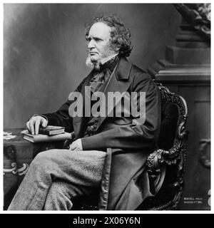 Edward Smith-Stanley, 14th Earl of Derby (1799-1869), known as 'Lord Stanley' served three times as Prime Minister of the United Kingdom 1852, 1858-1859, and 1866-1868, portrait photograph by John Jabez Edwin Mayall, 1861 Stock Photo