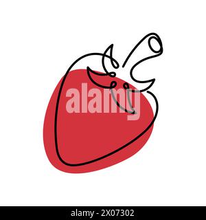 Strawberry icons. Single lineart style strawberry. Abstract creative food illustration in minimalism design. Hand drawn vector illustration. Line art doodle illustration. Contemporary art modern style Stock Vector