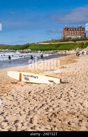 The iconic Fistral Beach in Newquay in Cornwall in the UK. Stock Photo