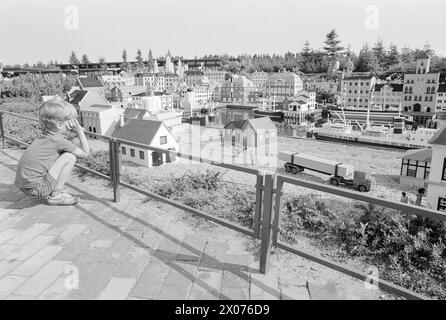 Current 30 - 6 - 1973: Playland for young and oldLegoland is a mini-kingdom that lives only on tourism. Last year, this fantasy world near Billund in Denmark was visited by no less than 777,000 enthusiastic people – young and old. The peak visit in one day is 20,000 people. Legoland is an adventure world for children, but it still attracts more adults. Last year, fully 70 per cent of the visitors were adults.  Photo: Ivar Aaserud / Aktuell / NTB ***PHOTO NOT IMAGE PROCESSED*** Stock Photo