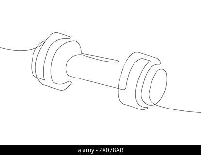 Dumbbells in continuous vector style. Stock Vector