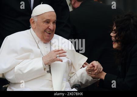 Vatican City State, Holy See. 10th Apr, 2024. POPE FRANCIS during his Wednesday general audience in St. Peter's Square at the Vatican. (Credit Image: © Evandro Inetti/ZUMA Press Wire) EDITORIAL USAGE ONLY! Not for Commercial USAGE! Stock Photo