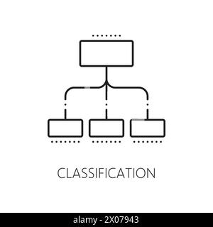 Machine learning, AI artificial intelligence classification algorithm icon. Artificial intelligence digital science, robotic smart algorithm and computer innovation outline vector icon or symbol Stock Vector