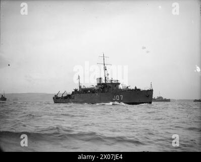 HMS BEAUMARIS, A FLEET MINESWEEPER. 7 JANUARY 1943, GREENOCK. - , Stock Photo