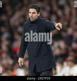 London, UK. 09th Apr, 2024 - Arsenal v Bayern Munich - Champions League - Emirates Stadium.                                                              Arsenal Manager Mikel Arteta.                                                           Picture Credit: Mark Pain / Alamy Live News Stock Photo