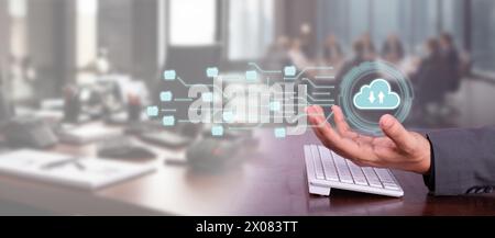 concept Cloud documentation and personal information. Secure and spacious storage. Stock Photo