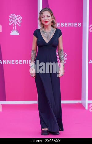 Doully attend the Pink Carpet on opening ceremony of the 7th Canneseries International Festival on April 05, 2024 in Cannes, France. Stock Photo