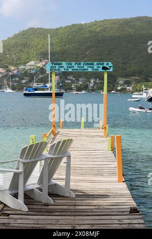 Boat jetty in Port Elizabeth, Admiralty Bay, Bequia Island, St Vincent ...
