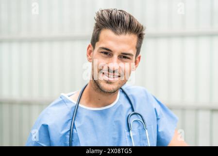 Doctor smiling posing Stock Photo