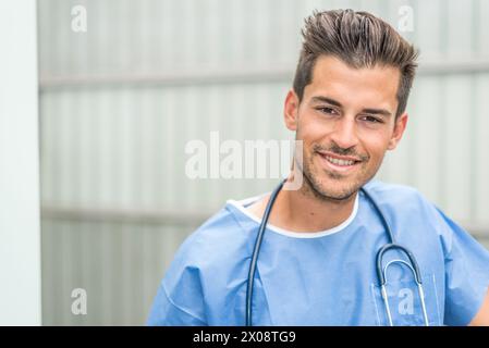 Doctor smiling posing Stock Photo